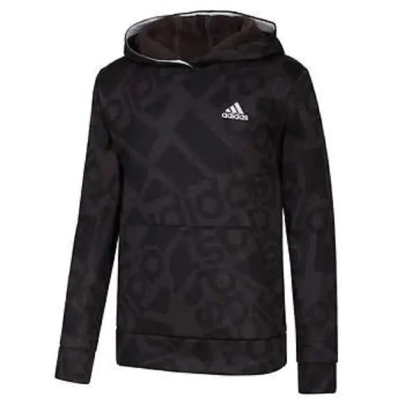 #9 Adidas Youth Tech Fleece Hoodie, Adidas Logo  in Black & Grey XL 18/20 - Picture 1 of 7